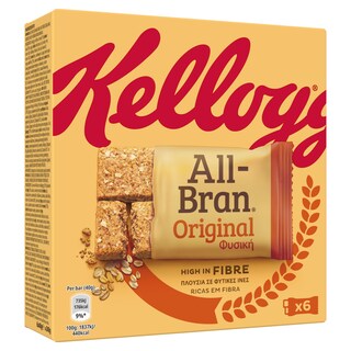 KELLOGGS | ALL BRAN | Μπάρες Δημητριακών Φυσική 6 X 40gr