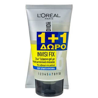 STUDIO LINE | Styling Gel Μαλλιών Invisi Fix Πολύ Δυνατό 150ml (1+1 Δώρο)