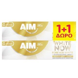 AIM | Οδοντόκρεμα White Now Forever White 75ml 1+1 Δώρο 1+1