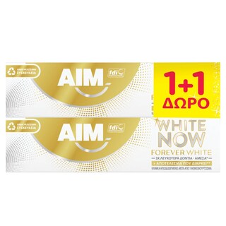AIM | Οδοντόκρεμα White Now Forever White 75ml 1+1 Δώρο 1+1