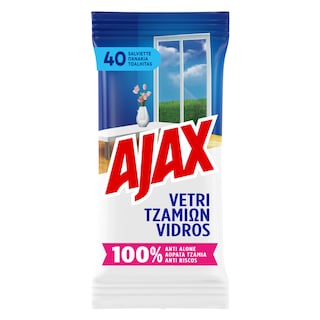 AJAX | Πανάκια Καθαρισμού Για Τζάμια 40 Τεμάχια