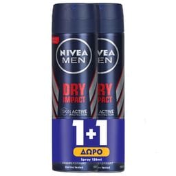 NIVEA | Αποσμητικό Spray Men Dry Impact 150ml 1+1 Δώρο