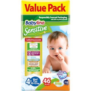 BABYLINO | Πάνες Μωρού Sensitive Χαμομήλι Νο4+ 46 Τεμάχια
