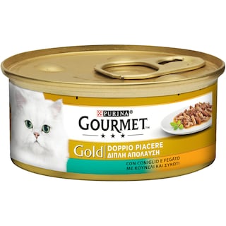 GOURMET | GOLD | Γατοτροφή Διπλή Απόλαυση Κουνέλι & Συκώτι 85gr