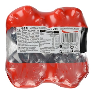 COCA COLA | Αναψυκτικό Cola Στέβια Φιάλη 4x500ml