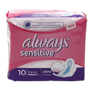 ALWAYS | ΣΕΡΒΙΕΤΕΣ SENSITIVE ULTRA LONG PLUS 10 ΤΕΜ