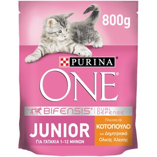 PURINA ONE | Γατοτροφή Junior Κοτόπουλο & Δημητριακά 800g