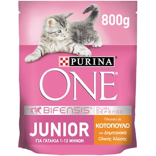 PURINA ONE | Γατοτροφή Junior Κοτόπουλο & Δημητριακά 800g