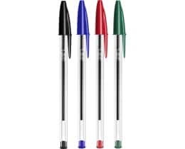 BIC | Στυλό Cristal Original 1.0mm Διάφορα Χρώματα 4 Τεμάχια