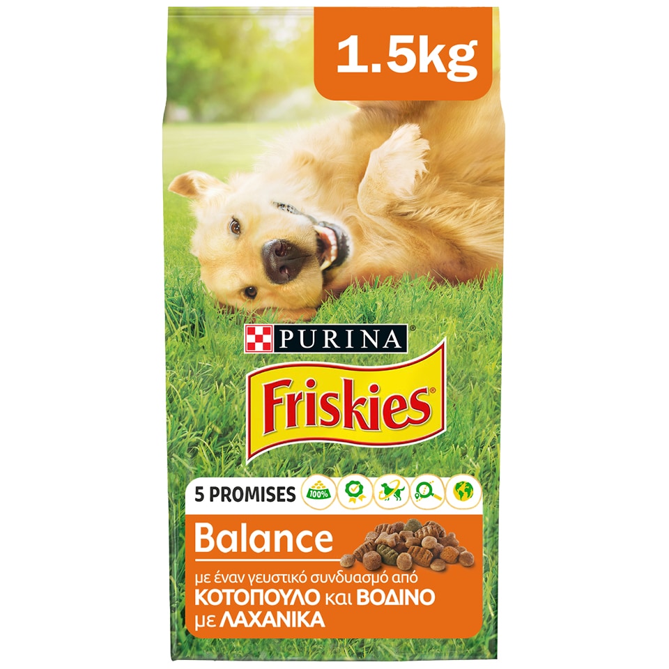 FRISKIES Ξηρά Τροφή Σκύλου Balance Με Κοτόπουλο & Λαχανικά 1.5 Kg