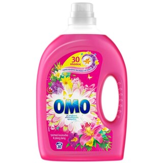 OMO | Υγρό Πλυντηρίου Ρούχων Τροπικά Λουλούδια 30 Μεζούρες
