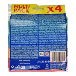 VILEDA | Πετσέτα Μικροϊνών Γενικής Χρήσης Colors 4 Τεμάχια