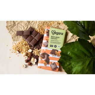 VEGANZ | Σοκολάτα Bio Καραμελωμένα Φουντούκια 80g