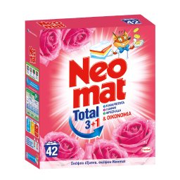 NEOMAT | Σκόνη Πλυντηρίου Ρούχων Άγριο Τριαντάφυλλο 42 Μεζούρες
