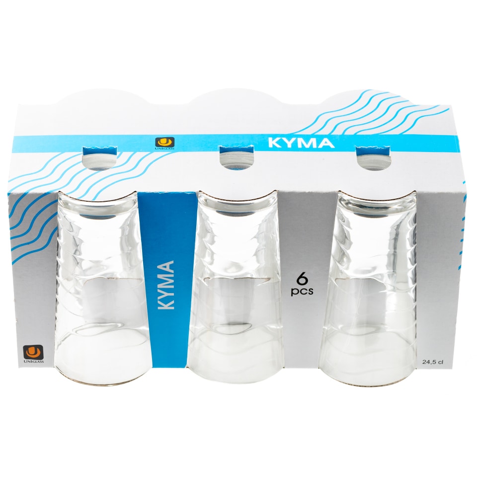 - Ποτήρια Νερού Κύμα Διάφανα 6 Τεμάχια