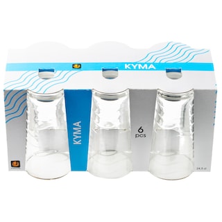 - | Water Glasses Wave Transparent 6 Pieces