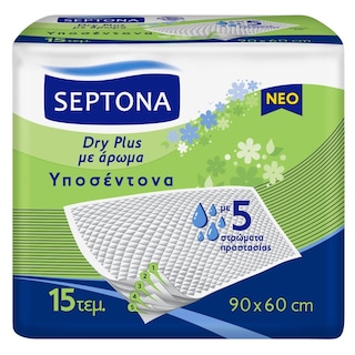 SEPTONA | Υποσέντονα Dry Plus με Άρωμα 90x60cm 15 Τεμάχια