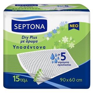 SEPTONA | Υποσέντονα Dry Plus με Άρωμα 90x60cm 15 Τεμάχια