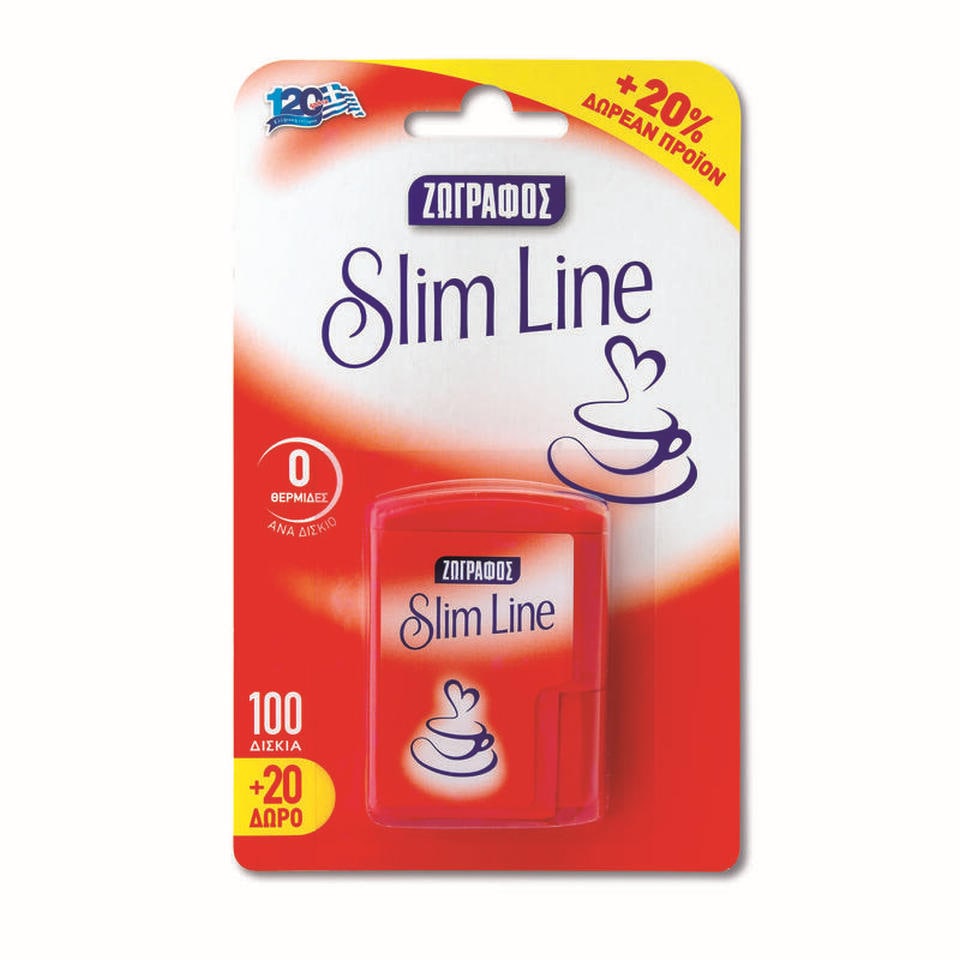 ΖΩΓΡΑΦΟΣ Υποκατάστατο Ζάχαρης Slim Line 100+20 Δισκία Δώρο