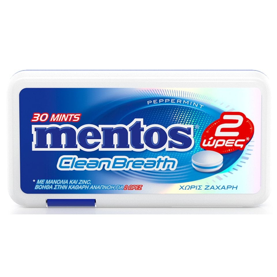 MENTOS Καραμέλες Clean Breath Μέντα 21g