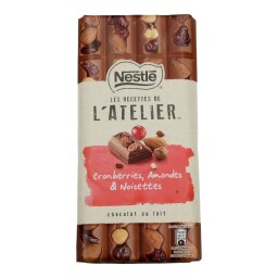 NESTLE | ΣΟΚΟΛΑΤΑ ΓΑΛΑΚΤΟΣ L'ATELIER CRANBERRIES ΦΟΥΝΤΟΥΚΙ ΑΜΥΓΔΑΛΟ 195 GR