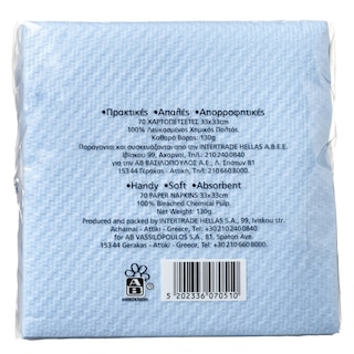 ΑΒ | Χαρτοπετσέτες Μπλε 33x33cm 130g