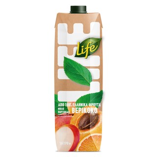 LIFE | Χυμός ΒΕΡΙΚΟΚΟ ΜΗΛΟ ΠΟΡΤΟΚΑΛΙ 1lt