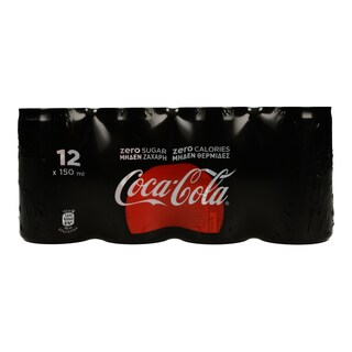 COCA COLA | ZERO | ΑΝΑΨΥΚΤΙΚΟ COLA ZERO KΟΥΤΙ 12 X 150 ML