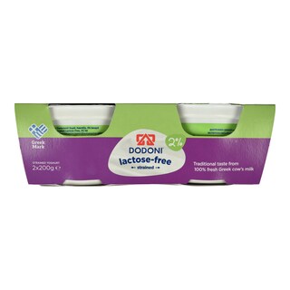 ΔΩΔΩΝΗ | Γιαούρτι Στραγγιστό 2% Χωρίς Λακτόζη 2x200g