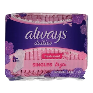 ALWAYS | Σερβιετάκια Dailies Fresh Singles To Go Normal 20 Τεμάχια
