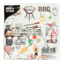 PAPSTAR | Χαρτοπετσέτες BBQ 33x33cm 3 Φύλλα 20 Τεμάχια