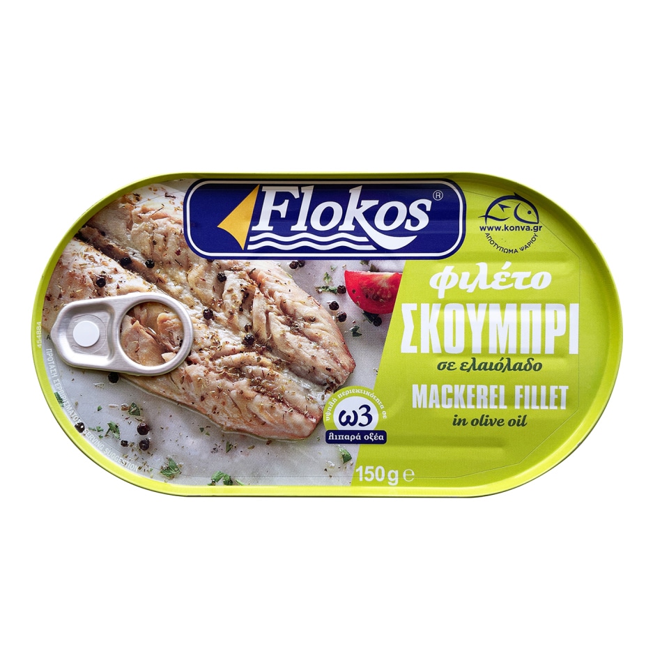 FLOKOS Σκουμπρί Φιλέτο σε Ελαιόλαδο 150g