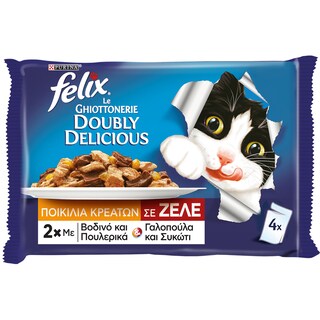 FELIX | Γατοτροφή AGAIL Ζελέ Ποικιλία Κρεάτων 4x100g
