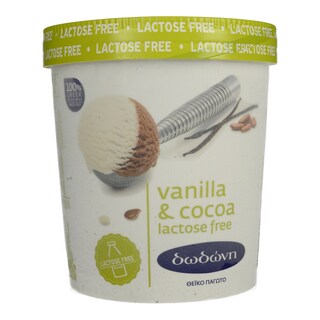 ΔΩΔΩΝΗ ΠΑΓΩΤΟ | Παγωτό Βανίλια Κακάο Χωρίς Λακτόζη 600gr