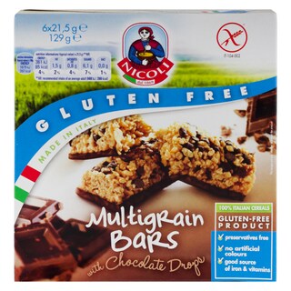 NICOLI | Μπάρες Δημητριακών Κομμάτια Σοκολάτας Χωρίς Γλουτένη 6x21.5gr