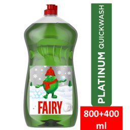 FAIRY | PLATINUM | Υγρό Πιάτων Platinum Quickwash Regular 800ml+400ml Δώρο