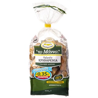 ΜΑΝΝΑ | MANNA BARLEY RUSKS  400G 0.35Λ ΦΘΗΝ
