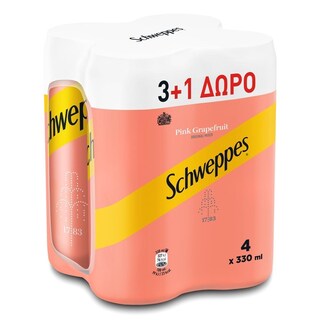 SCHWEPPES | Αναψυκτικό Pink Grapefruit 4 Χ 330ml 3+1 Δώρο