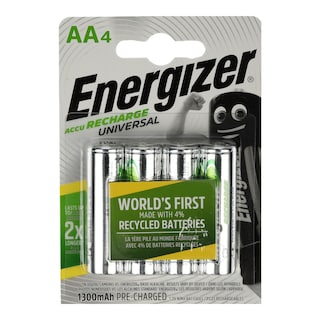 ENERGIZER | Μπαταρίες Αλκαλικές Επαναφορτιζόμενες ΑΑ 1300mah 4 Τεμάχια