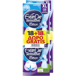EVERY DAY | Σερβιέτες Ultra Plus Sensitive Economy XL 18 Τεμάχια 1+1 Δώρο