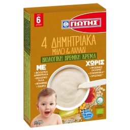 ΓΙΩΤΗΣ | Βρεφική Κρέμα Bio 4 Δημητριακά Μήλο Αχλάδι 200g