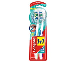 COLGATE | Οδοντόβουρτσα 360 Μέτρια 2 Τεμάχια 1+1 Δώρο