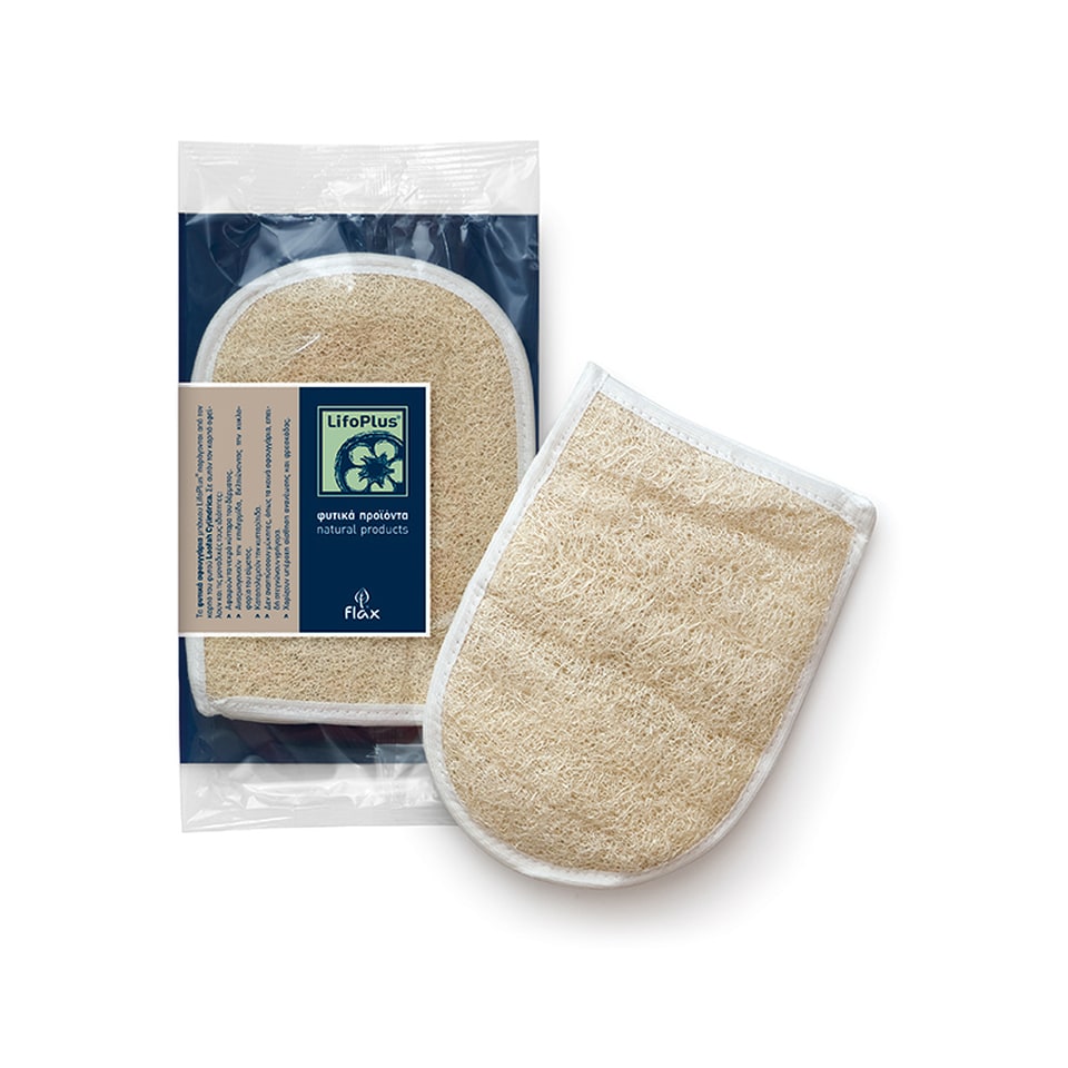 LIFOPLUS Σφουγγάρι Μπάνιου Λούφα Γάντι Διπλής Όψης 1 Τεμάχιο