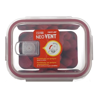 NEOFLAM | Φαγητοδοχείο Γυάλινο Βαλβίδα 640ml 1 Τεμάχιο