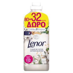 LENOR | Συμπυκνωμένο Μαλακτικό Fleur De Coton 80+32 Μεζούρες Δώρο