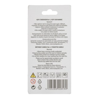 - | BIRTHDAY CANDLE NO 4