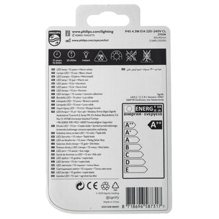 PHILIPS | Λάμπα Led Filament E14 4.3W 1 Τεμάχιο