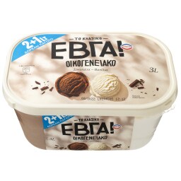 ΕΒΓΑ | Παγωτό Σοκολάτα Βανίλια 1.48kg Δώρο 50%