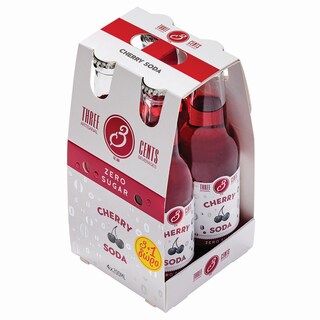 THREE CENTS | Αναψυκτικό Cherry Soda Zero 4x200ml 3+1 Δώρο