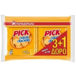 PICK CRACKERS | ΚΡΑΚΕΡΣ ΤΥΡΙ 45GR 3+1ΔΩΡΟ